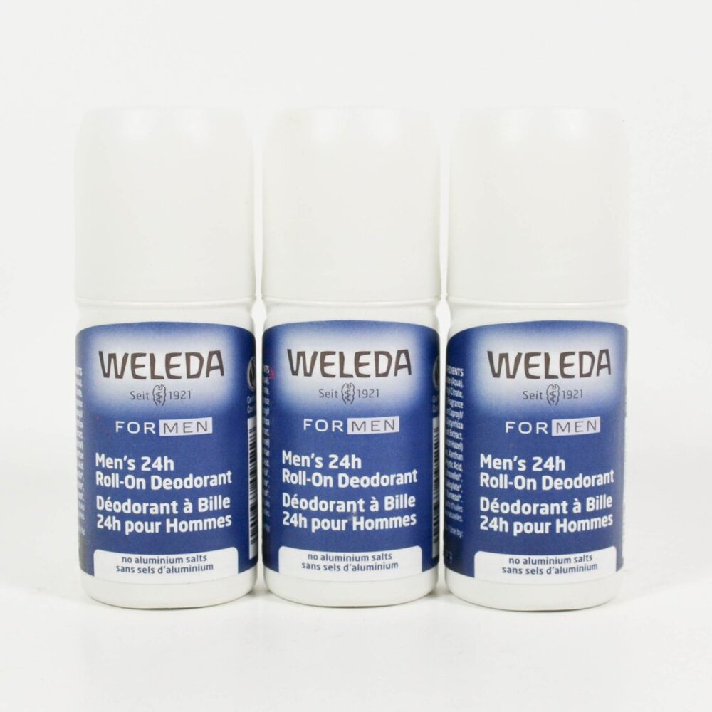 3 Weleda for Men 24h Roll On Deodorant No Aluminum Salts 1.7 oz. 03/2023